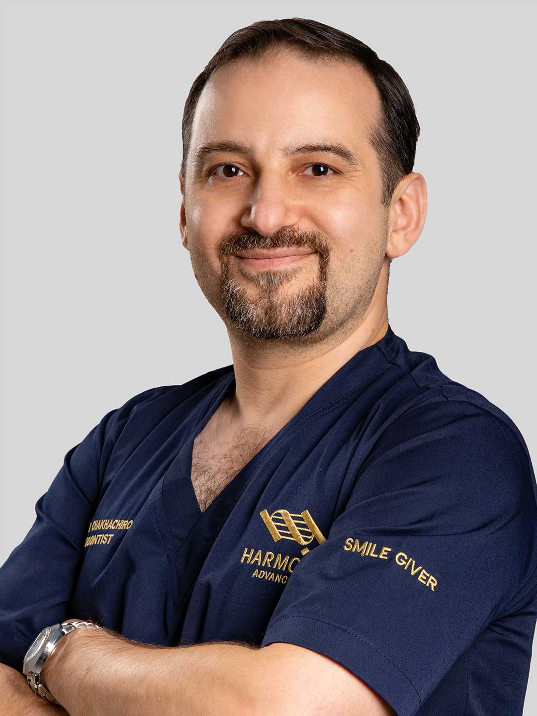 Portrait of Dr. Samer Chakhachirou - Specialist Periodontist and Implantologist at Harmony Medical Center in Dubai and Abu Dhabi
