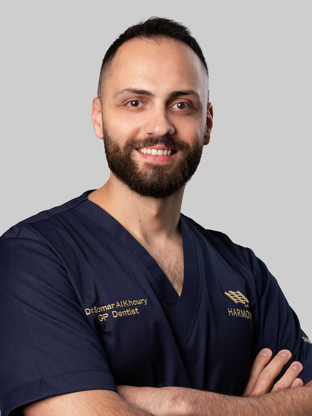Portrait of Dr. Somar Al-Khoury - General Dentist with MSc. Cosmetic Dentistry at Harmony Medical Center in MBZ, Abu Dhabi
