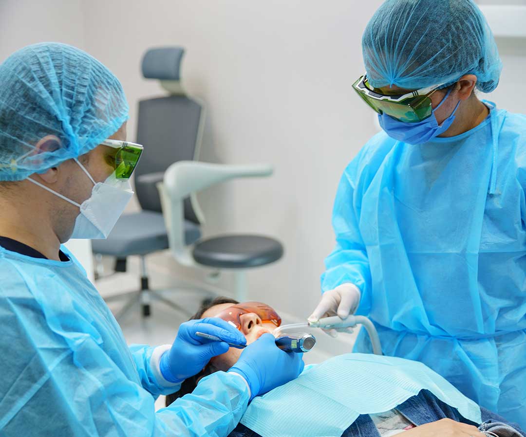 Patient at Harmony Medical Center is being treated for gum recession